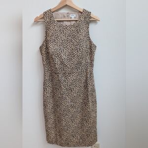 J.Crew Leopard Print Sleeveless Sheath Dress Size 8